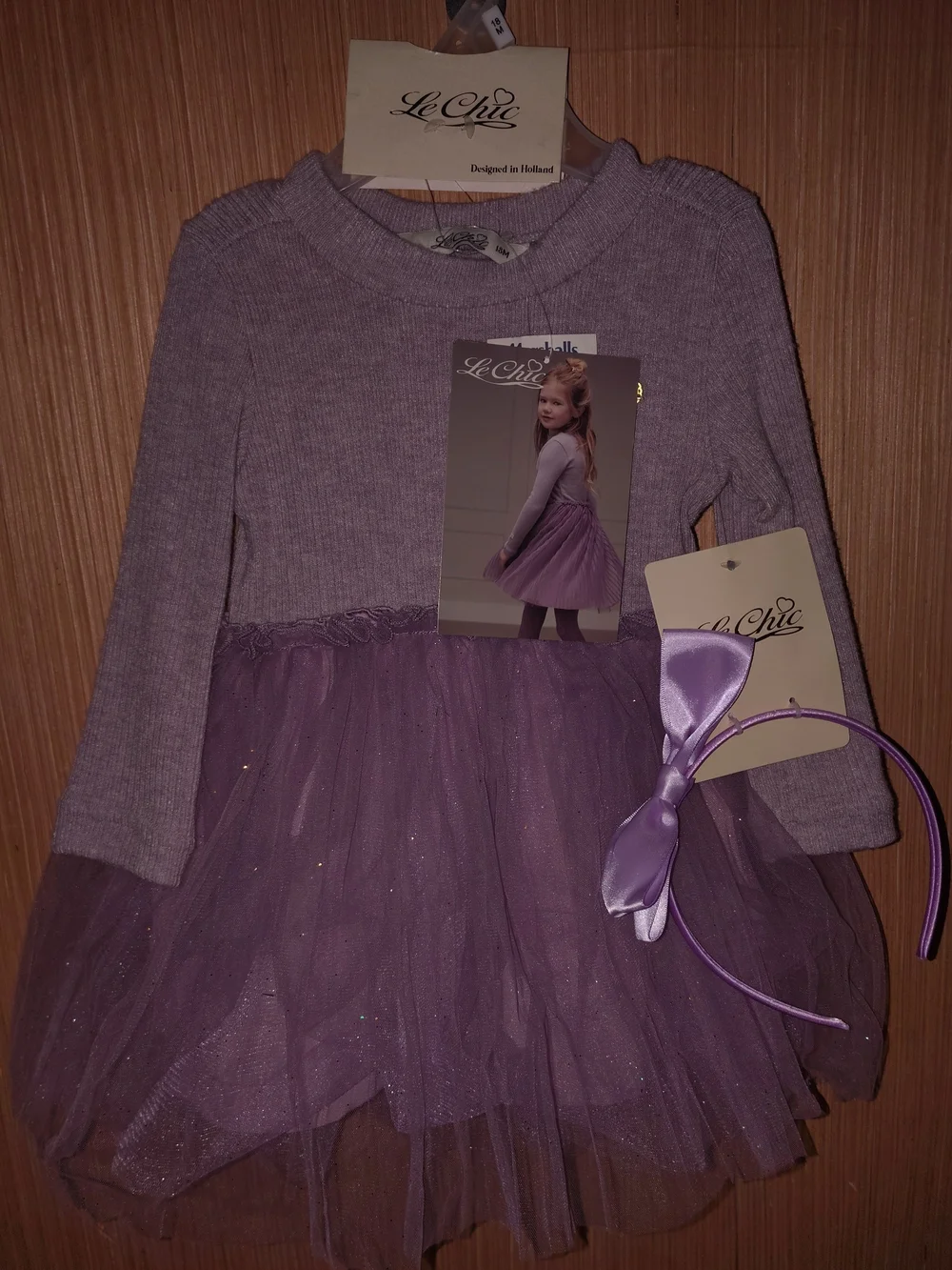chic Lavender Tulle Dance Dress with Satin Bow Headband